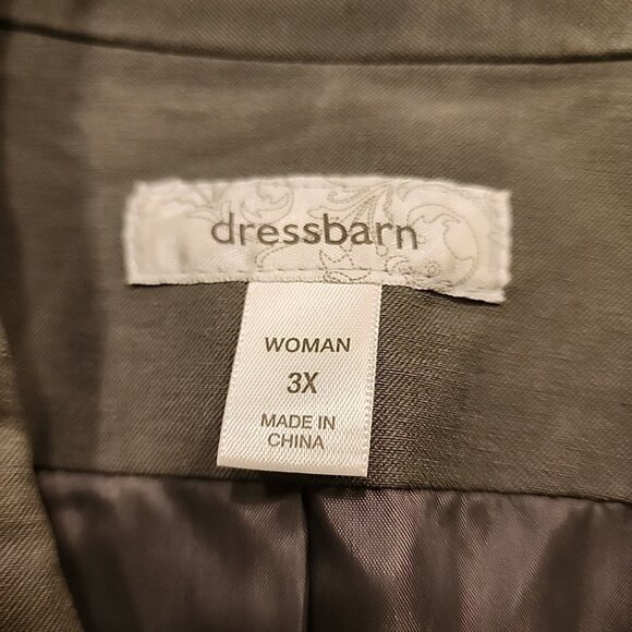 Dress Barn Army Green Jacket Blazer 3x Gold Buttons Stretch - Picture 4 of 9